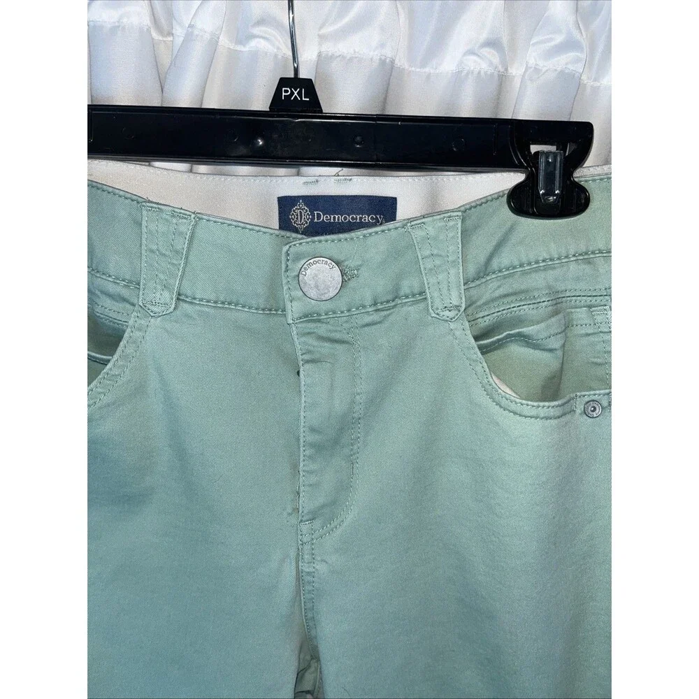 Democracy Ab Solution Women’s Petite Ankle Skimmer Jean Chino Pants Size 8P Mint